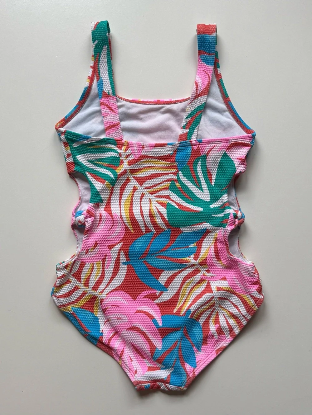 Cat & Jack Girls Multicolor Tropical Leaf One-Piece Swimsuit - Size M (7/8)